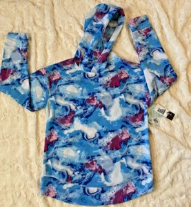 Felpa con cappuccio Dicks Sporting Goods pile polare ragazza taglia L (14) blu rosa tie dye nuova con etichette - Foto 1 di 5