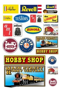1:87 HO scale model hobby shop store signs - Picture 1 of 1