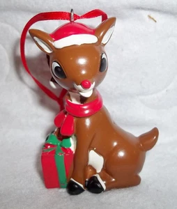 WEIHNACHTSSCHMUCK BAUMSCHMUCK 3 ZOLL KERAMIK RENTIER RUDOLPH - Bild 1 von 1