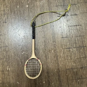Vintage Tennisschläger Ornament 4" Holz hängend EUC - Bild 1 von 4