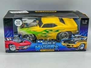 Muscle Machines 1:18 1969 Camaro Yellow Green Flames Diecast Car NIB - Picture 1 of 6