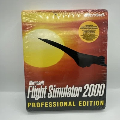SEALED Microsoft Flight Simulator 2000 PROFESSIONAL EDITION -  Big Box Vintage  - Image 1 of 4