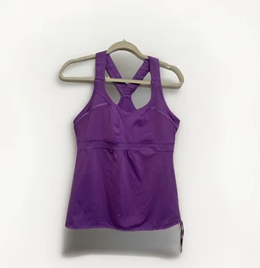 Camiseta sin mangas Athleta Horizon espalda deportiva entrenamiento gimnasio púrpura poliéster licra talla L - Imagen 1 de 5