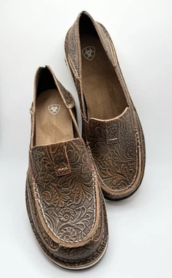 Ariat Cruiser Tooled Leather Slip-On Shoes Women’s 9.5B Floral Embossed - Image 1 of 4