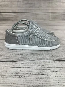Hey Dude Wally Funk Casual Shoes Men Size 8 Woven Rain Slip On Sneakers - Gray - Picture 1 of 10