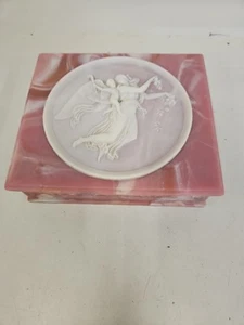 Vintage Original Incolay Stein Cherub Lady Schmuckkästchen. MT8 - Bild 1 von 11