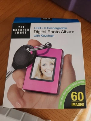 Sharper Image USB 2.0 Digital Photo Album Keychain Hot Pink – New Inbox - Image 1 of 3