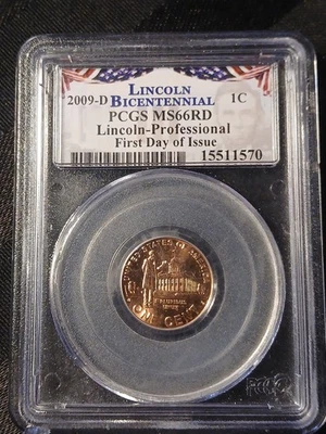 Lincoln 2009-D 1C PCGS MS66RD - Vida profesional primer día de emisión  Foto 1 de 3
