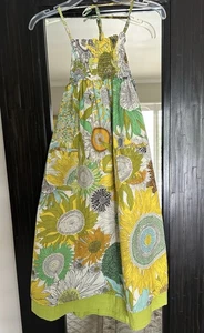 Liberty of London Target Girls Small Smocked Sundress Sunflower Front Pockets - Picture 1 of 8