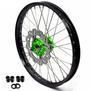 KKE 21" Spoked Front Wheel Rim Fit Kawasaki KX125 KX250 2003-2005 CNC Green Hub - Picture 1 of 6