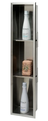 Marca ALFI ABN0836 8" X 36" Vertical Triple Estante Acero Inoxidable Baño/Ducha Nicho Foto 1 de 4