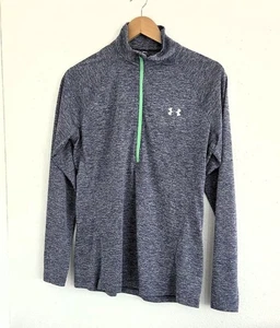 Under Armour leichter Sportlerpullover Damen blau Heat Gear 1/2 Reißverschluss L - Bild 1 von 7
