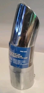 Pilot Exhaust Tip Chrome Plated Angled Bolt Screw On PMZ-020 - Picture 1 of 5