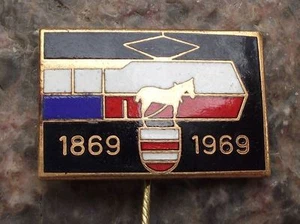 1969 Rare Czech City Brno Trolley Tram Streetcar 100th Anniversary Pin Badge  - Picture 1 of 4