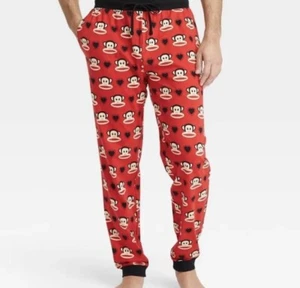 Pigiama uomo Paul Frank Red Hearts Monkey comodo jogger lounge pantaloni S,M,L,XL,XXL - Foto 1 di 1