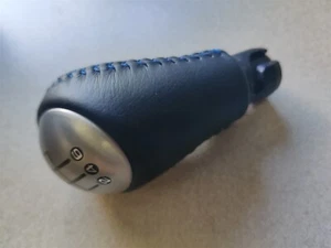 13 Corvette C6 ZR1 Manual Shift KNOB HYDRO BLUE STITCH Leather New GM 24252624 - Picture 1 of 7