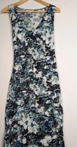 Maxi Vestido Paradis Miss Abstracto Sin Mangas M/L Azul Blanco Elástico. - Imagen 1 de 6