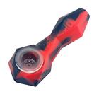 Waxmaid 4-Inch Silicone Tobacco Hookah Hand Pipe Daimon - Red Black - US Seller