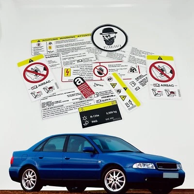 Audi A4 S4 Rs4 1994 2001 Restoration Warning Caution Engine Bay Stickers Labels - Image 1 of 4