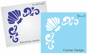 Beach 3.5" STENCIL Seashell Acanthus Swirl Corner Flourish Border DIY Art Signs - Picture 1 of 4