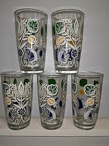 4 Vintage German? Drinking Glasses 5 3/4" x 3" - Picture 1 of 9