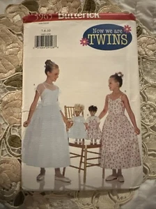 Pattern Butterick 5961 Now We are Twins Girls 18" Doll Matching Dress 7-8-10 FF - Bild 1 von 3