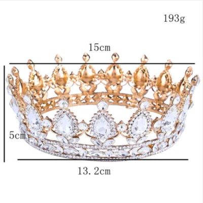 Crown King Queen Medieval Tiara Costume imperial Head Wear Gold Silver Royal - Image 1 of 4
