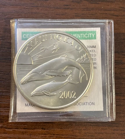 2002 MAUI HAWAII Trade Dollar Brilliant Uncirculated in Coin Sleeve with COA Cover
