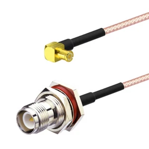 Bingfu RG316 MCX Male Right Angle to RP-TNC Female Bulkhead Mount Cable 30cm - Picture 1 of 3