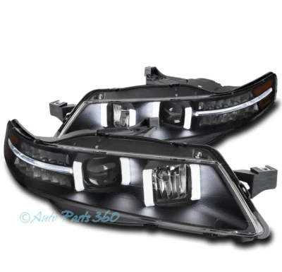 FOR 04-08 ACURA TL LED DRL TUBE PROJECTOR HEADLIGHTS LAMPS BLACK LH+RH PAIR SET - Image 1 of 4