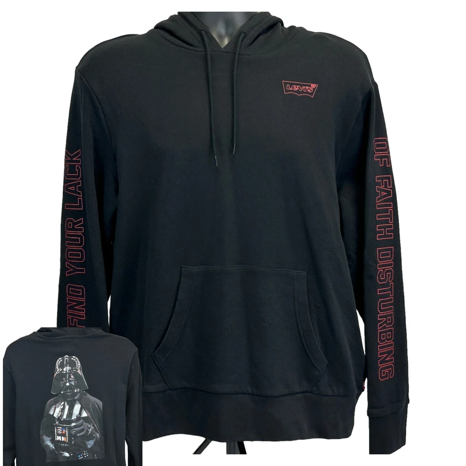 Levi's Star Wars Darth Vadar Hoodie Sweatshirt Mens L Black Lack Faith