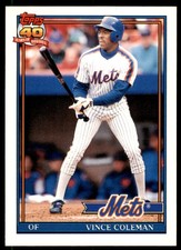 1991 TOPPS TRADED VINCE COLEMAN NEW YORK METS #23T