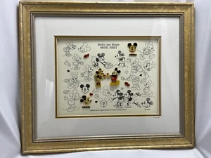 Disney Mickey Loves Minnie Model Sheet withPins #1187/2500 Framed 1999 Authentic - Picture 1 of 18