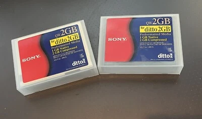 LOT 2 Sony Ditto  2GB QW2GB Preformatted Native Compressed Mini data Cartridge - Image 1 of 3