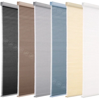 Persianas celulares filtradoras de luz de panal hechas a medida con cable cortinas de ventana 72 pulgadas Foto 1 de 4