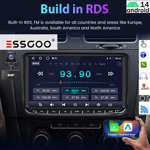 DAB+ Android 14 32G Carplay Autoradio RDS Kam Für VW GOLF 5 Tiguan Touran Caddy - Bild 1 von 8