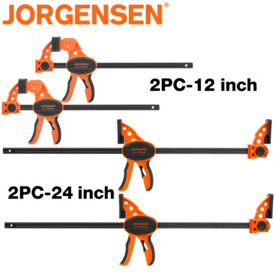 Jorgensen Paquete de 2 12" Barra con una mano Abrazadera F/24" Abrazadera/Esparcidor con una mano Sujeción E-Z Foto 1 de 4