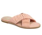 Eileen Fisher Tumbled Nubuck Womens Leather Slide Sandal Flat in Salmon Size 6.5