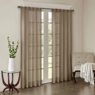 Madison Park Harper Solid Crushed Curtain Panel Pair 42 x 95 42x63 42x95 42x84 - Image 1 of 4