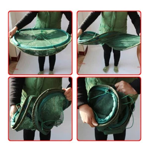Foldable Fishing Shrimp Fish Crab Pot Yabbie Bait Net Trap Cast Dip Cage w/holes - Picture 1 of 12