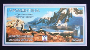Billete de 1 dólar Antártida 1999 oficina de cambio en el extranjero sin circular - Imagen 1 de 4
