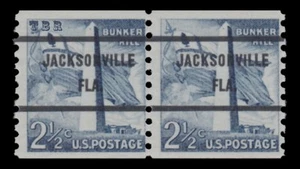 1056 Bunker Hill 2½ JACKSONVILLE FLA 71 Precancel Pair Liberty Issue MNH Buy Now - Picture 1 of 1