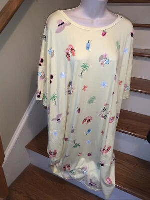 SECRET TREASURES Pijama Salón Vestido de Noche Camisa Jimmy Buffett NUEVO 2X 3X ❤️tb110 Foto 1 de 4
