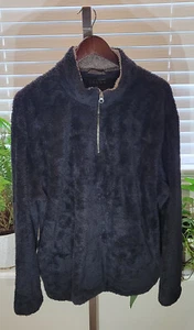 Jachs New York Dark Navy Blue Black Jacket Faux Fur Ladies Size L Large - Picture 1 of 3