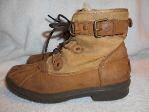 Excellent UGG Waterproof  Womens Light Brown Suede Hiking Boots Size 7