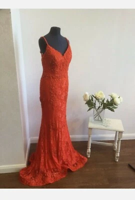 Jovani Red Orange Prom Dress UK 8 Brand New with tags - Image 1 of 4