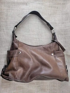 Fossil Vintage Soft Chocolate Brown Pebbled Leather Shoulder Bag Handbag Purse - Picture 1 of 9