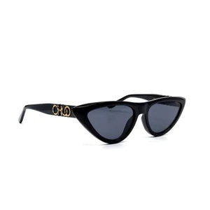NEW JIMMY CHOO SPARKS/S 807 Black Cat Eye Sunglasses Grey Lens Women AUTHENTIC - Picture 1 of 14