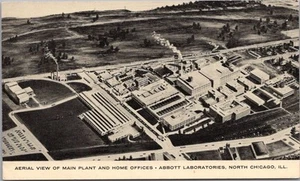 CHICAGO Ill. Postal "Vista Aérea de la Planta Principal y Oficinas LABORATORIOS ABBOTT" - Imagen 1 de 2