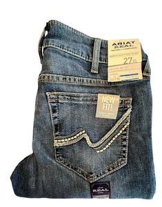 ARIAT REAL Jeans NEW TAGS Mid Rise Elissa Women Sz 27XL Straight extra long leg - Picture 1 of 6